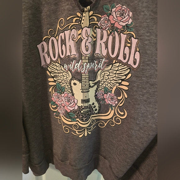 Joci & I Tops - Joci & I Lattice-Front Mauve Heathered Sweatshirt